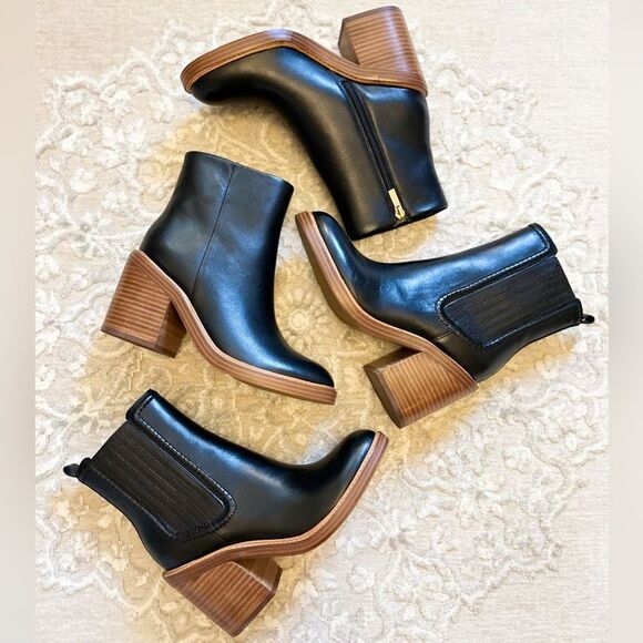 Marc FisherโBlack Leather Chelsea Boots โ NWT Size 10 - Picture 5 of 7